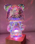 3D Fireworks Bear Lamp USB LED Night Light