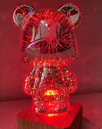 3D Fireworks Bear Lamp USB LED Night Light